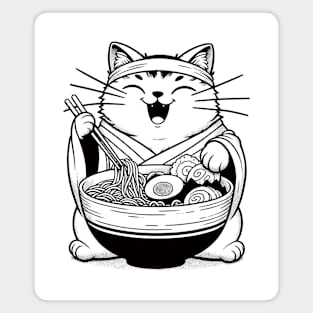 Retro Japanese Kawaii Anime Ramen Cat Magnet